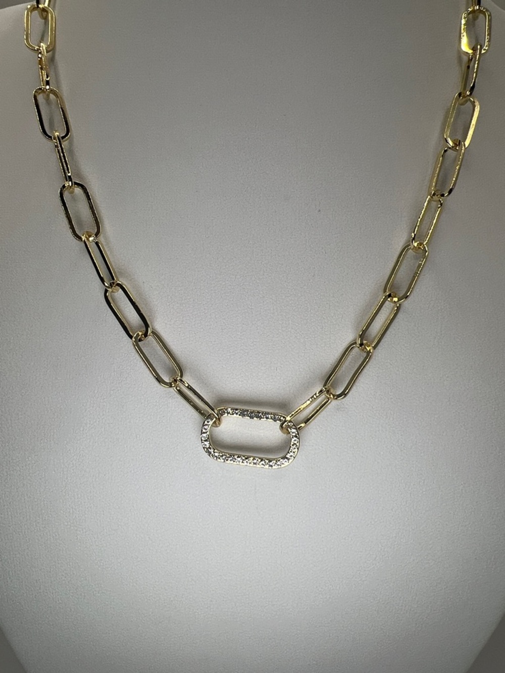Adornia Tarnish Resistant 14k Gold Plated Paper Clip Chain Necklace - Picture 4 of 6